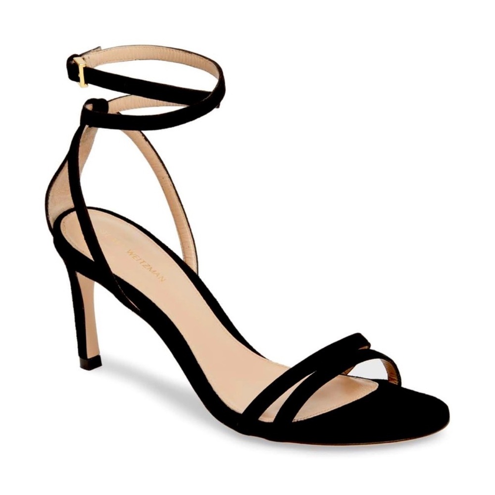 Stuart Weitzman Lexie Sandal in Black Suede